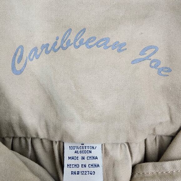 Caribbean Joe Women Safari Jacket Khaki Cotton Utility Button Tie Waist Pocket S - Picture 8 of 9